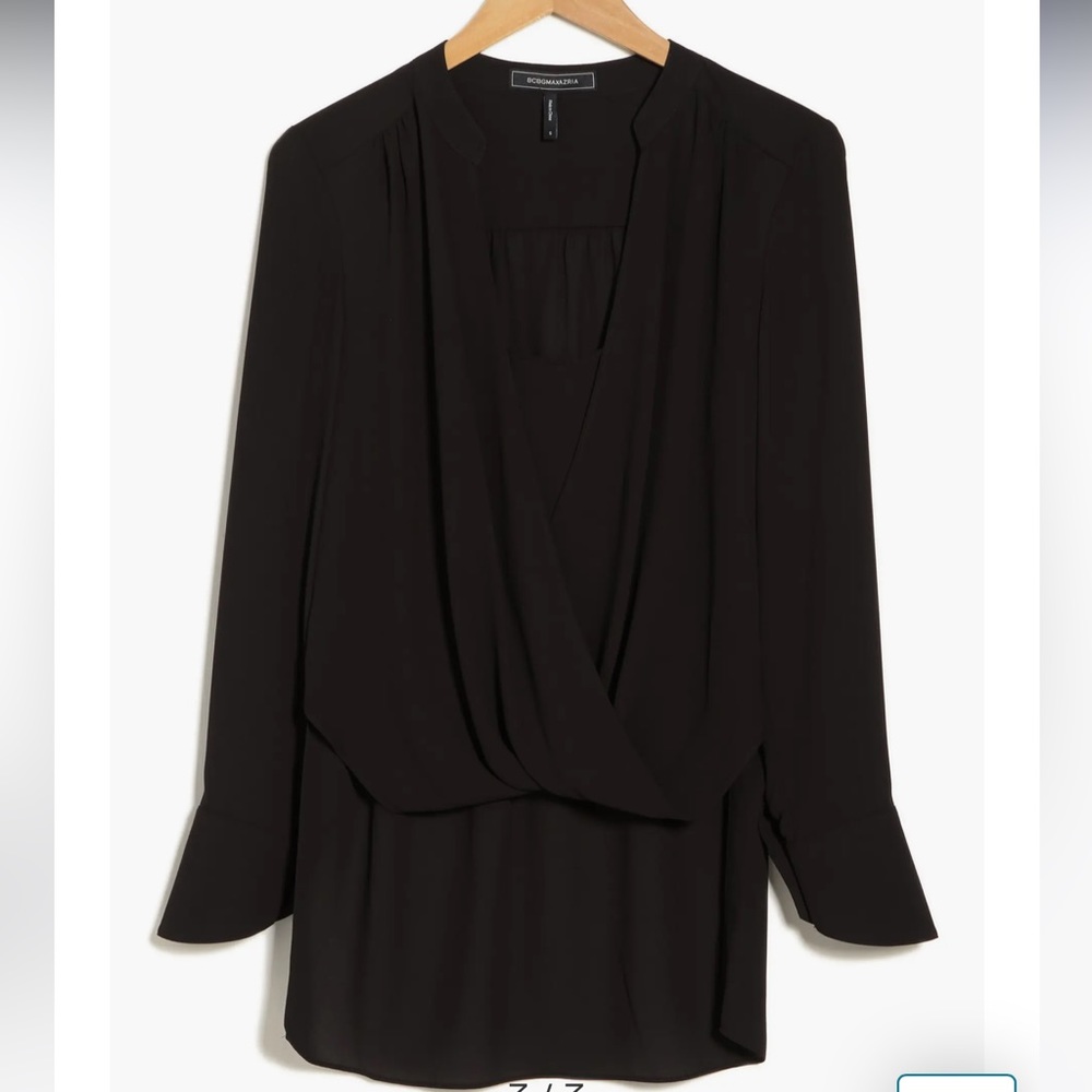BCBGMAXAZRIA | Essential Draped Long Sleeve High-Low Top
